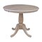 International Concepts Round 36 in Rd Top Pedestal Table, 12 in Leaf, 28.9 inH, Dining Ht, Washed Gray Taupe, 36 W, 48 L, Wood K09-36RXT - alternate 1